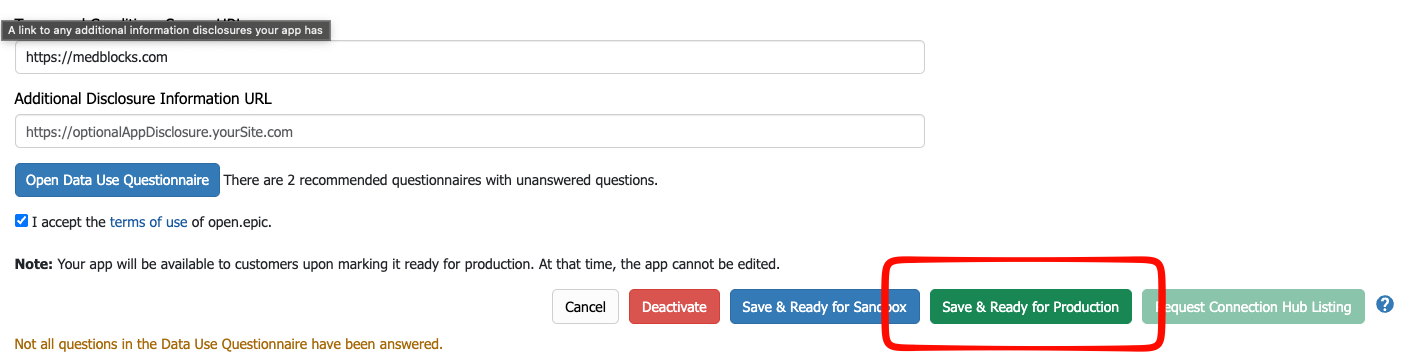 Save an Epic App to Production