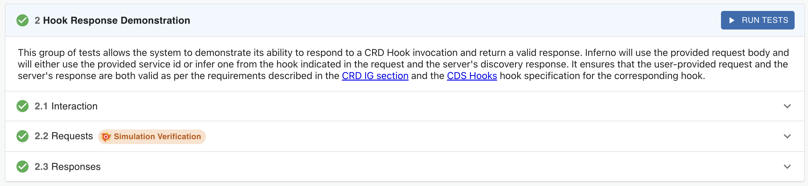 CRD Hook Response Demonstration Test Pass