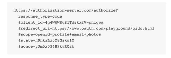 example auth url with nonce