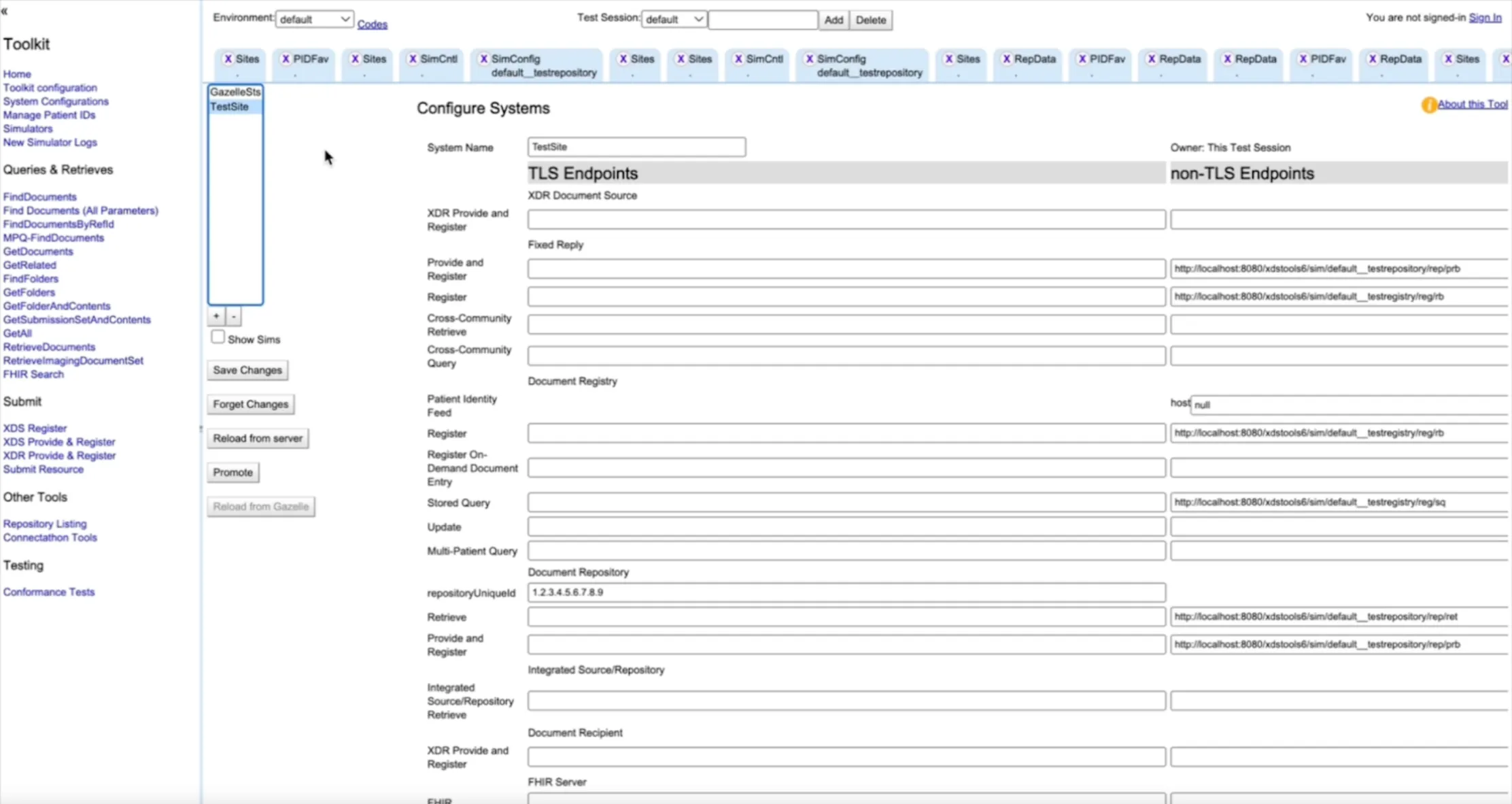 System Configuration Screen