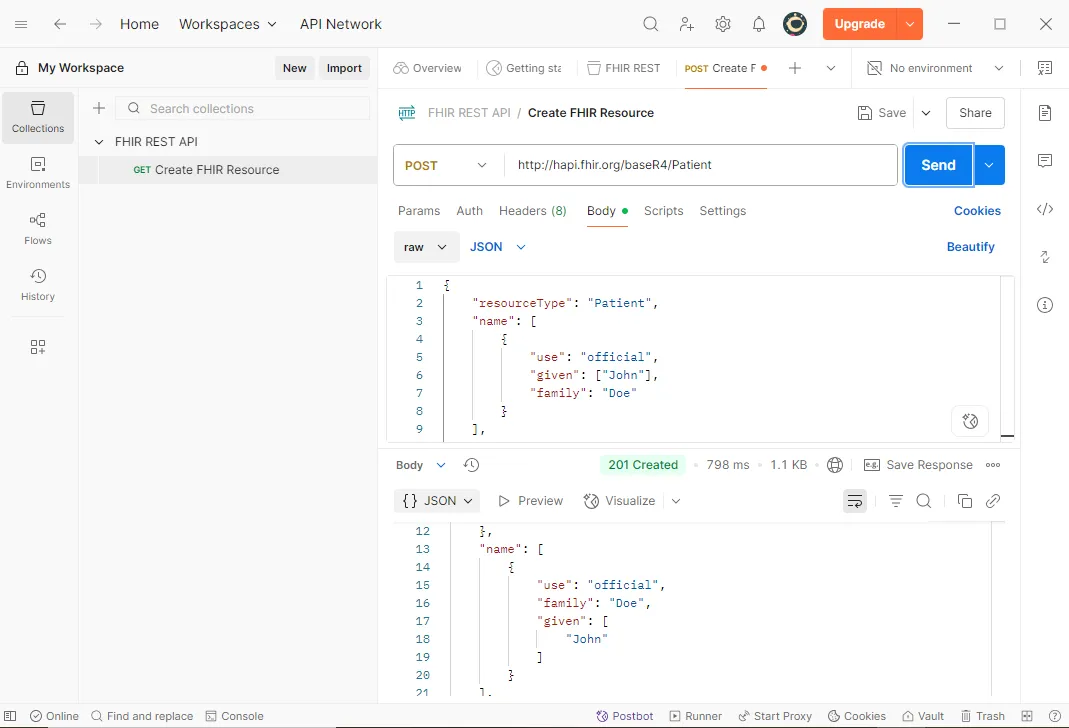 Post fhir resource