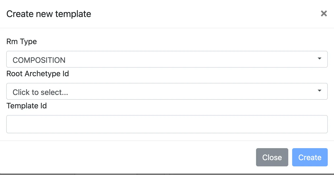 Create a template form in the Archetype Designer