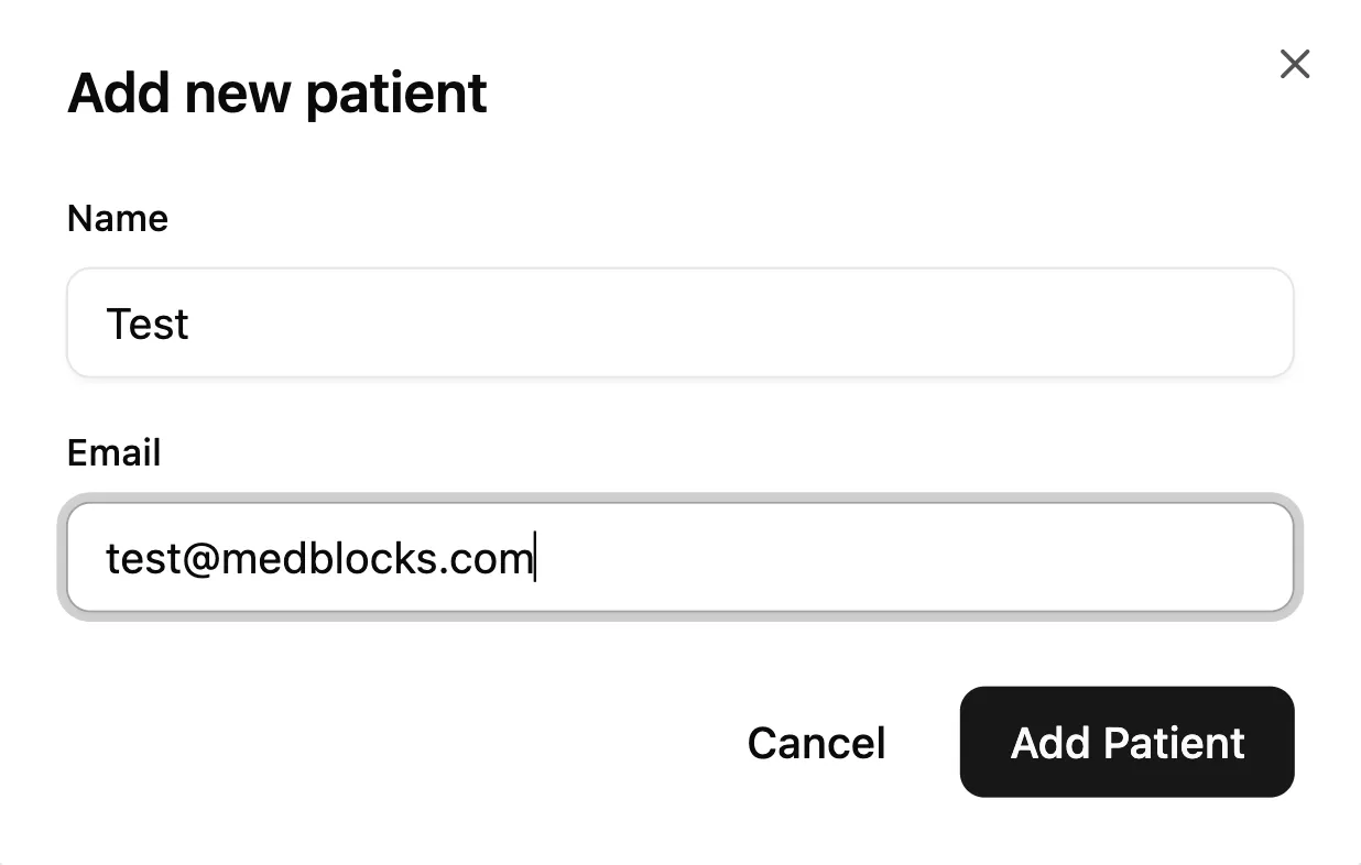Create a new patient on the platform