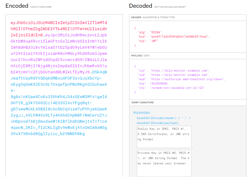 Signed JWT on JWT.io
