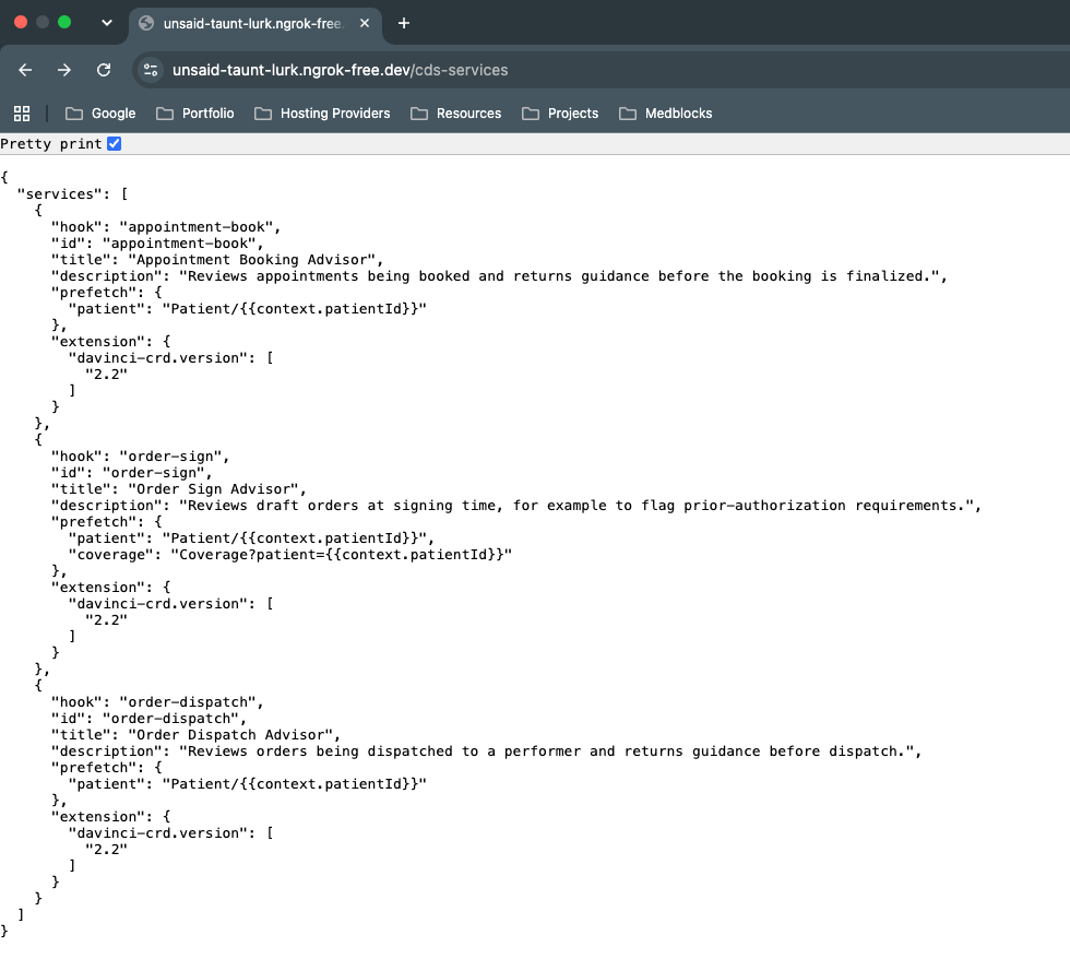 CRD CDS Hooks Services Response with Extensions