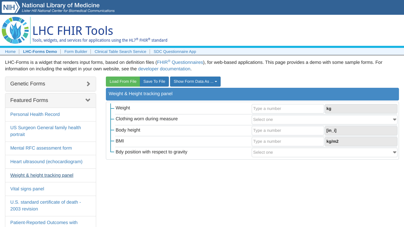 Screenshot of LHC FHIR Tools