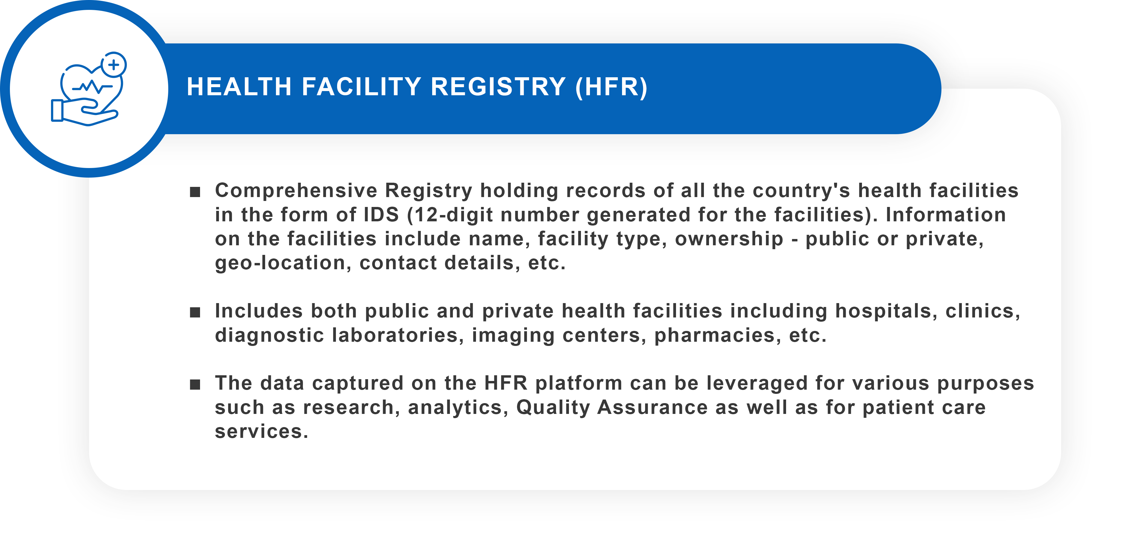 Health facility registry