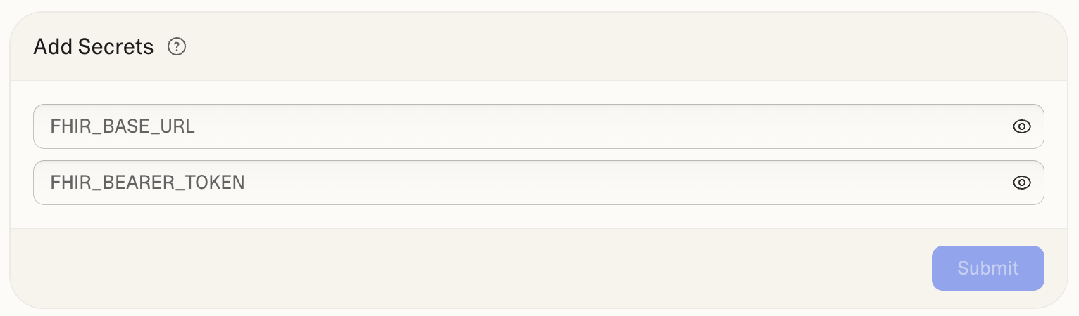 enter base url and bearer token