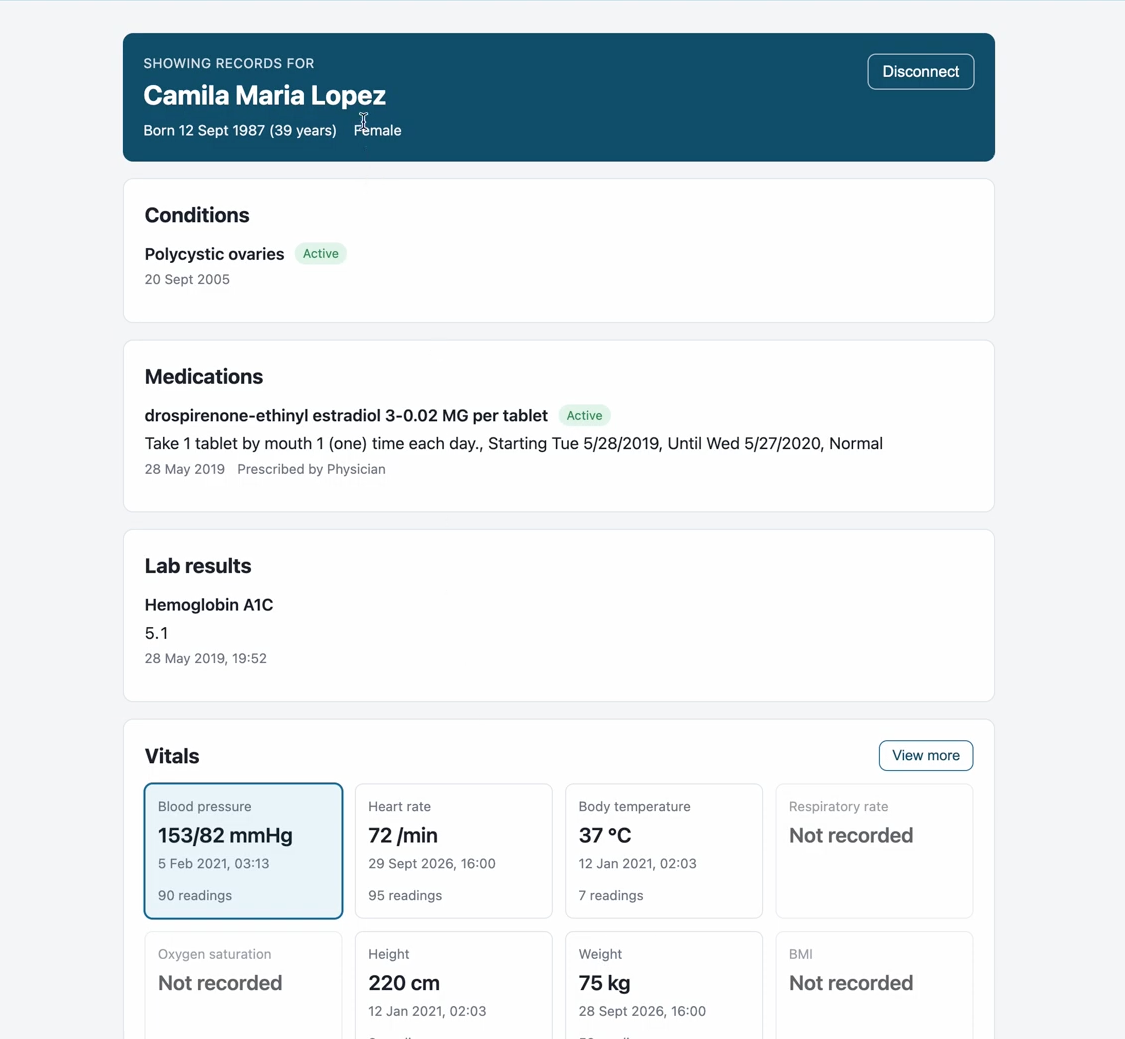 CareSummary Overview Page