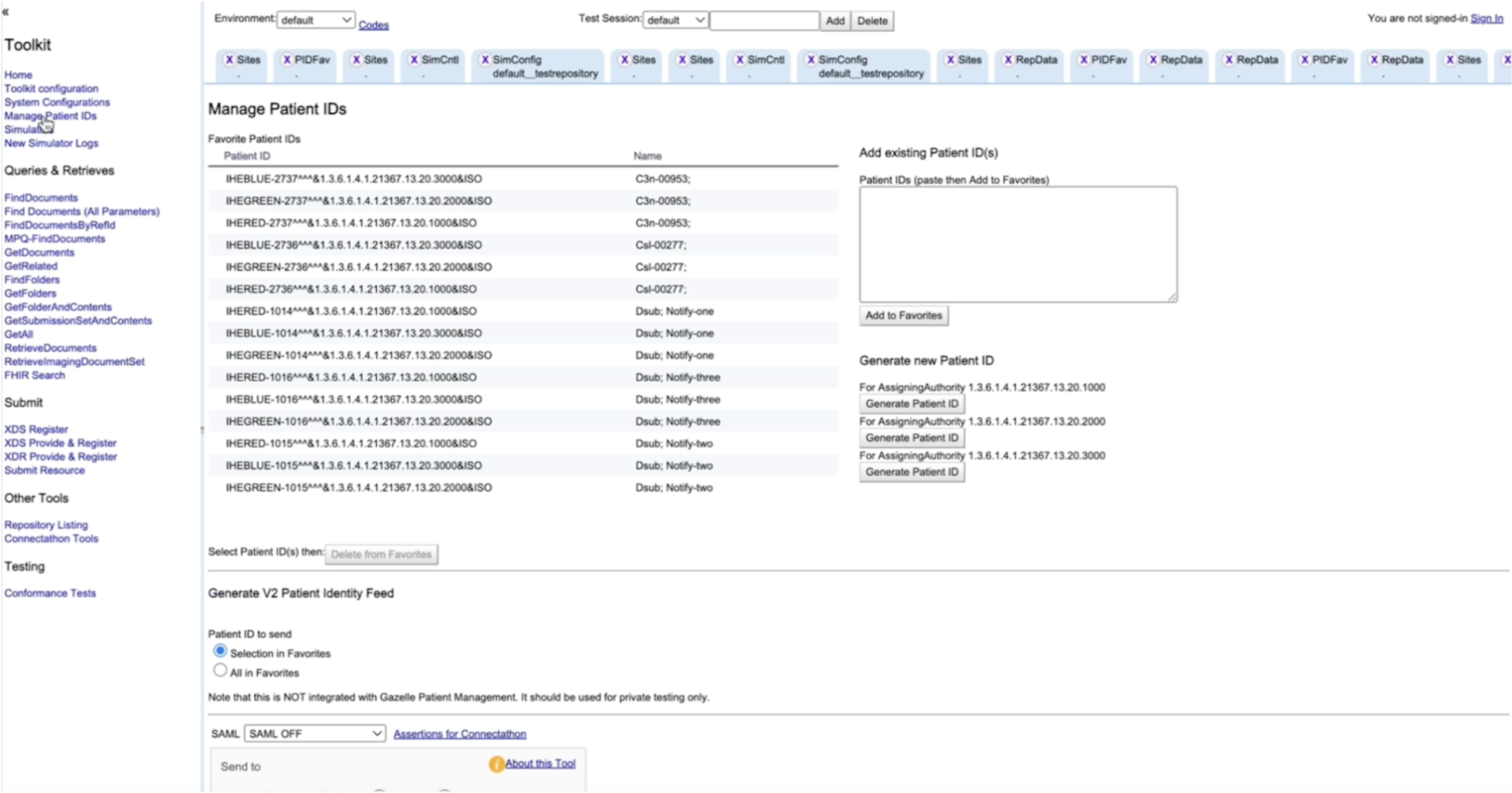 Patient IDs Tab