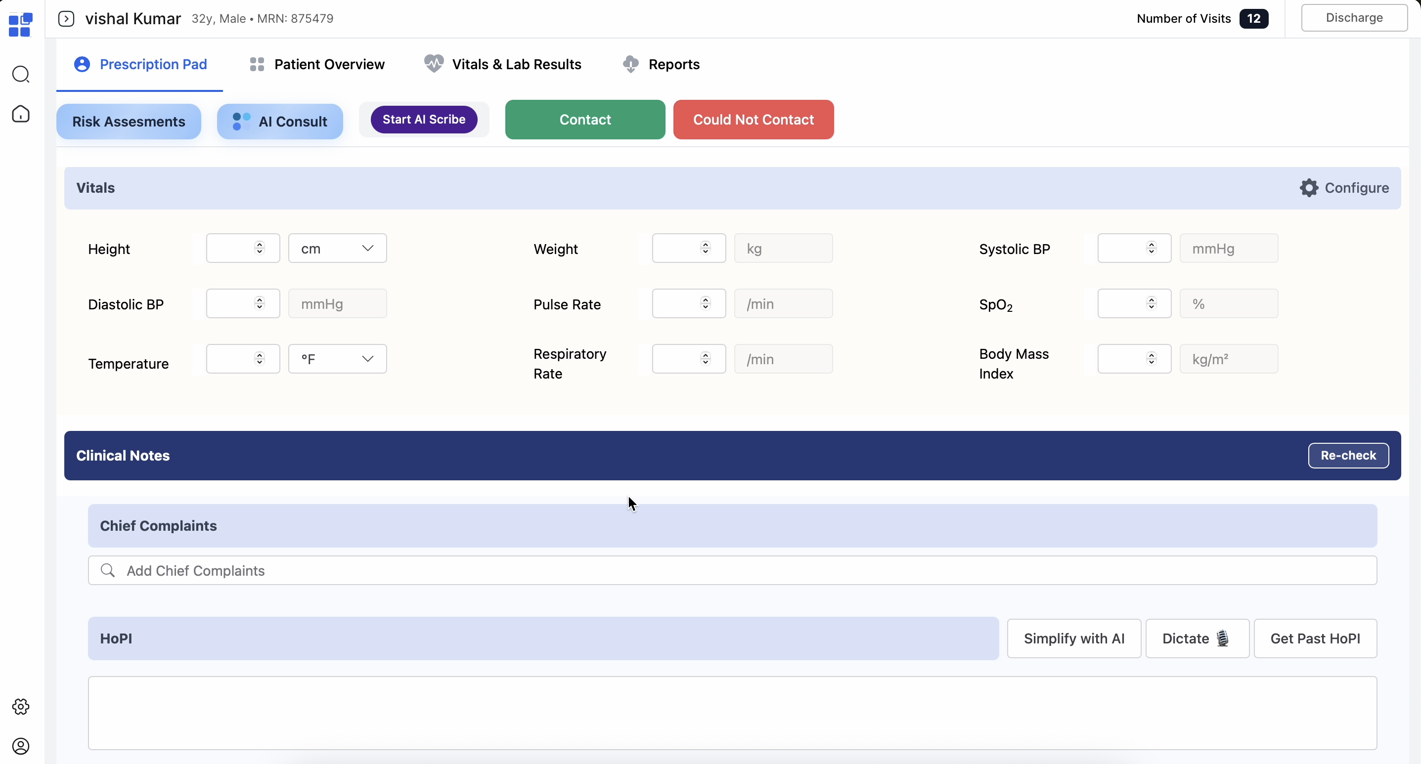 Clinikk’s new patient dashboard