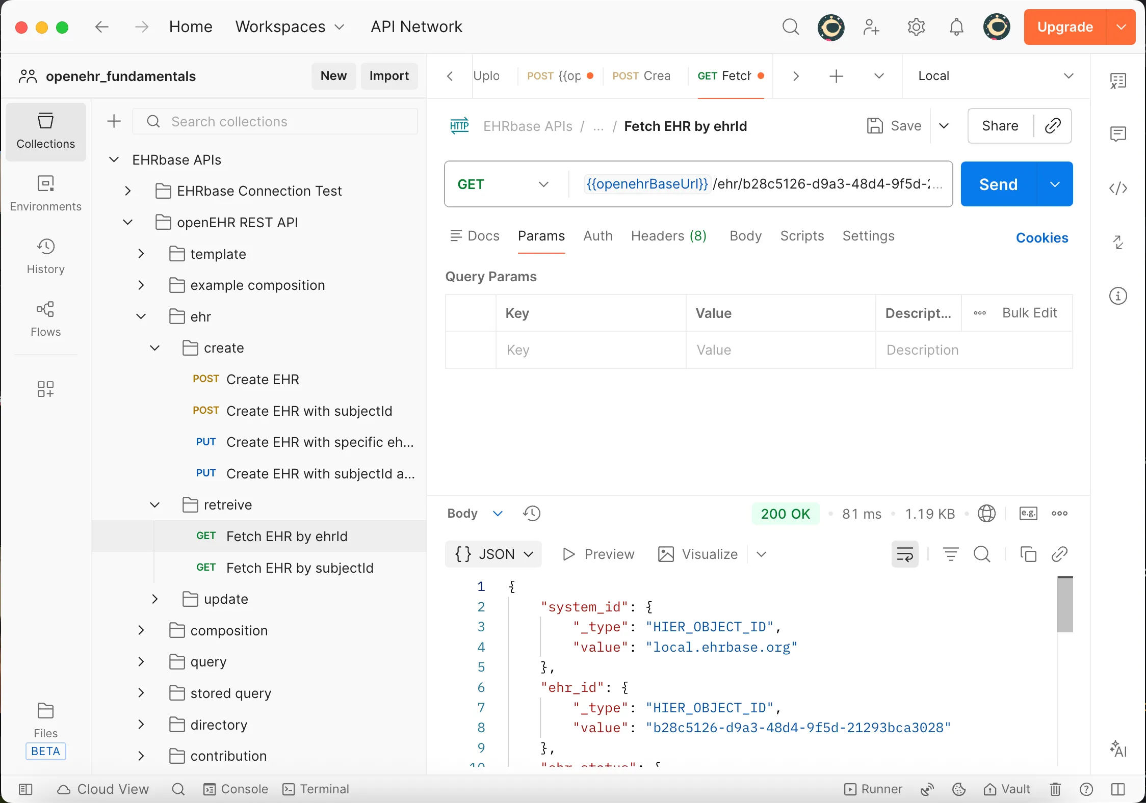200 OK response for retrieving EHR