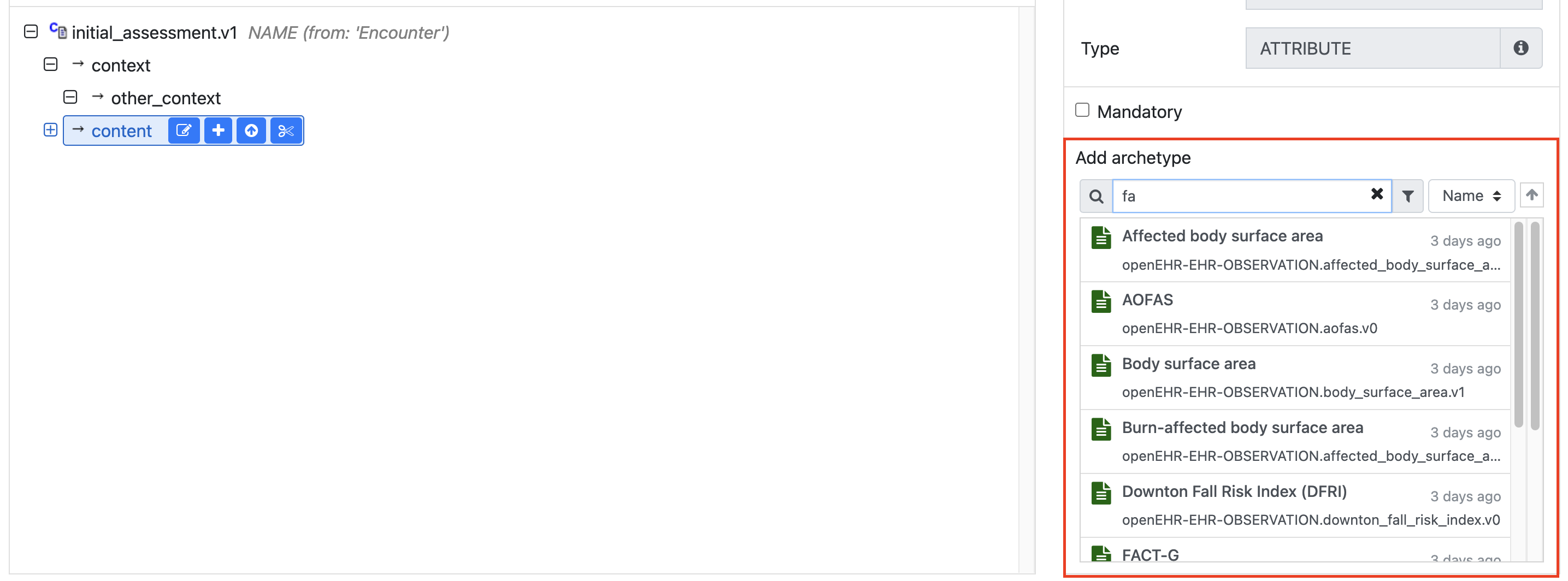 Add archetypes panel in archetype designer