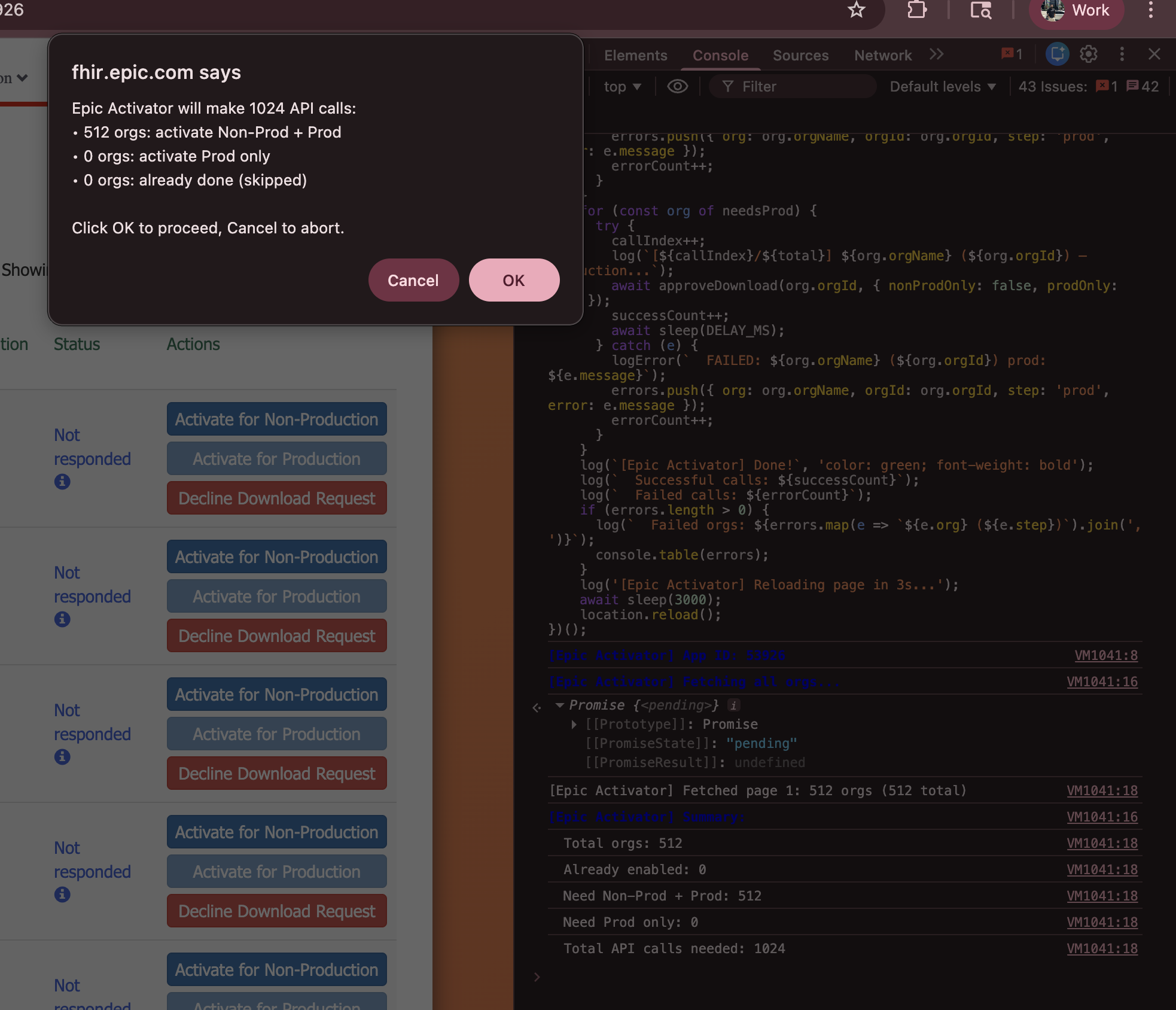 Authorize activator script