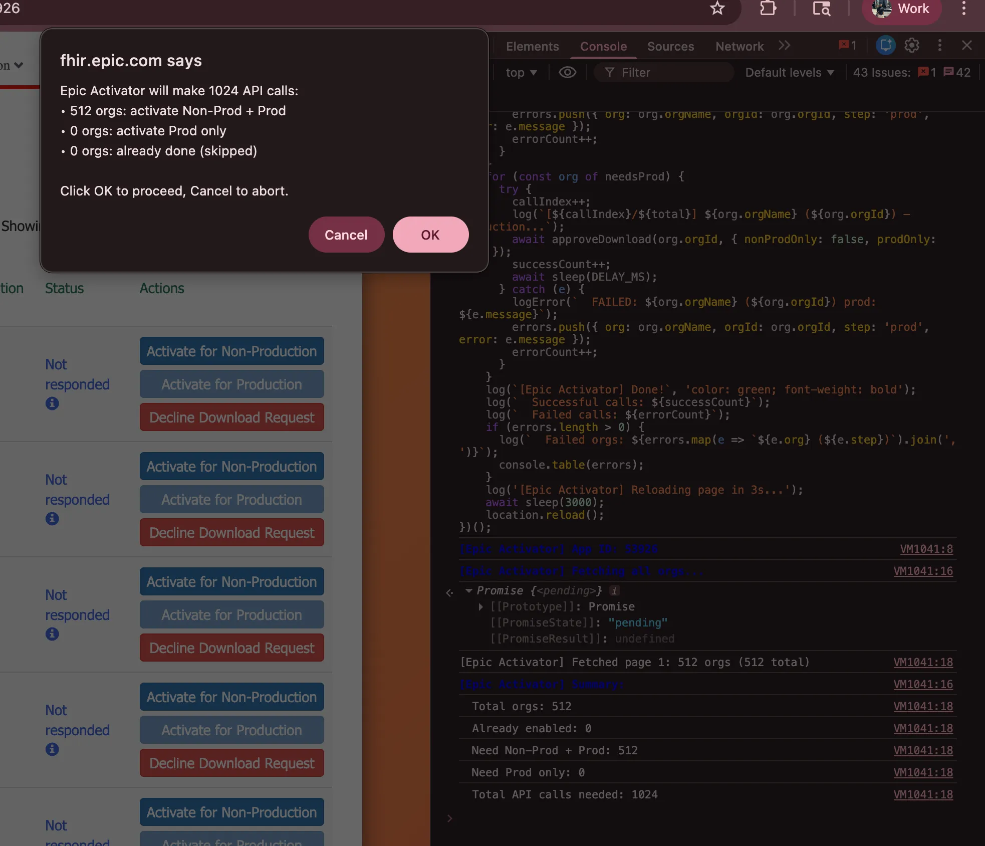 Authorize activator script