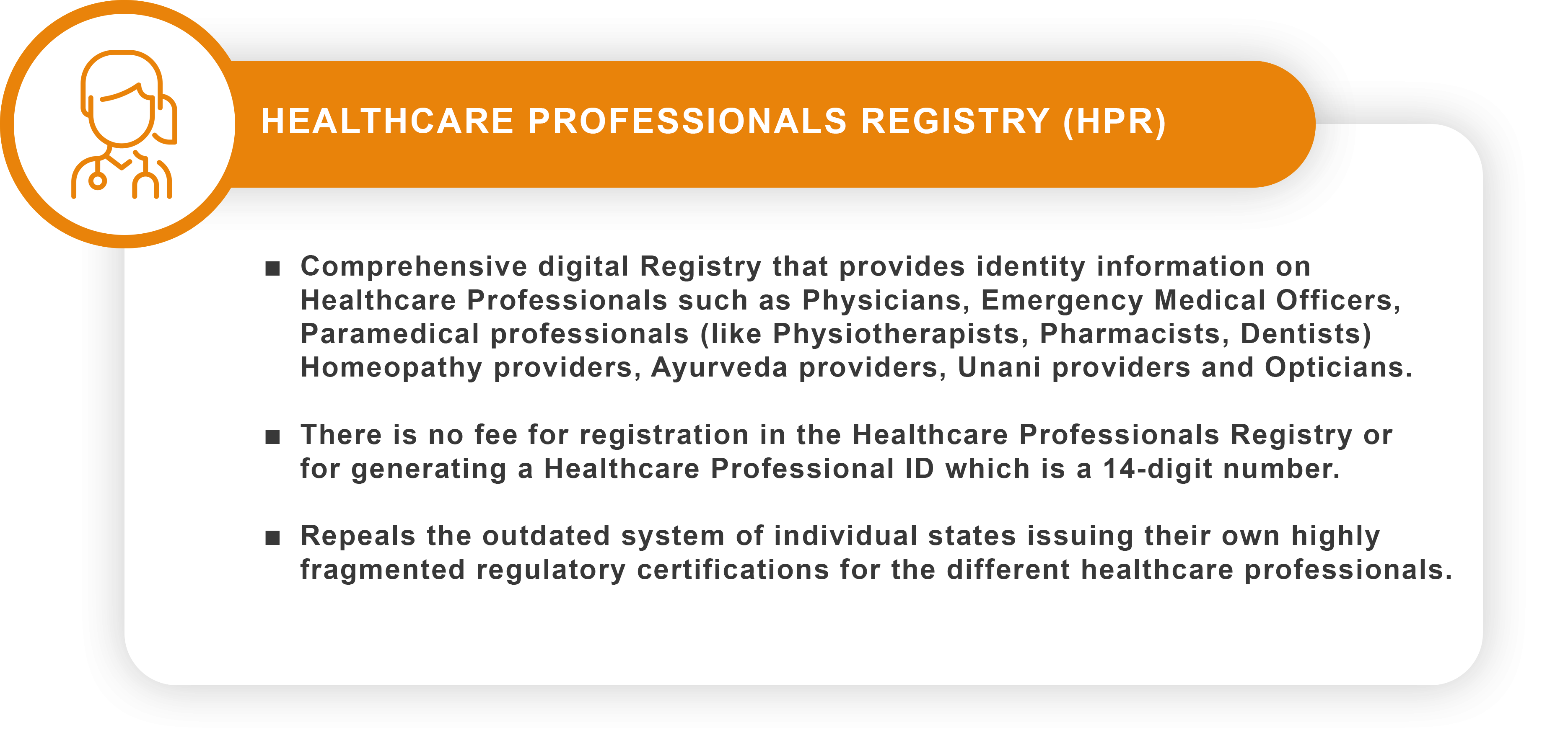 Healthcare professionals registry