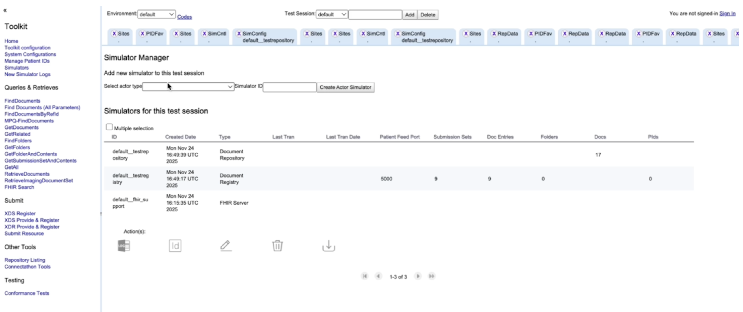 Created Registry and Repository Simulators