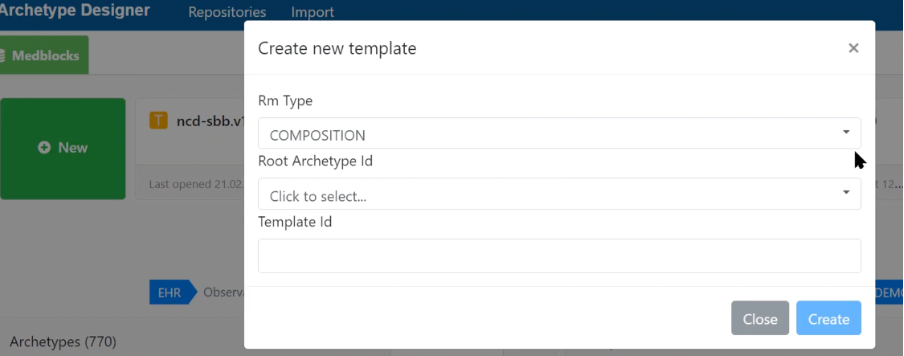 Fields necessary to create a template in archetype designer