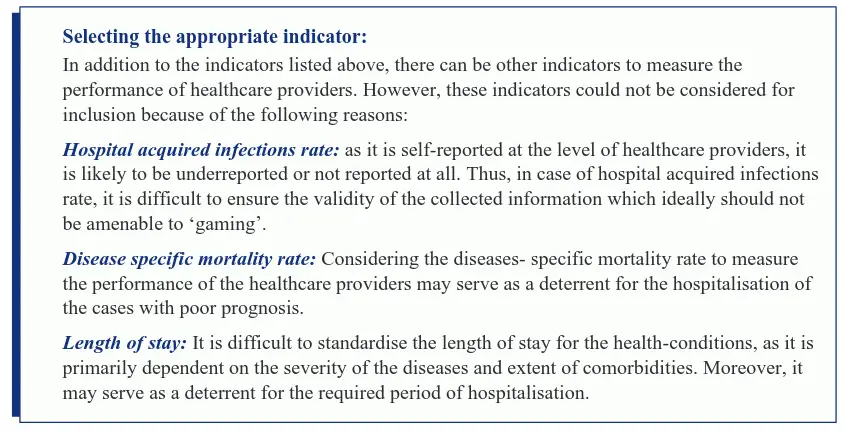 A section on rationality of choosing indicators