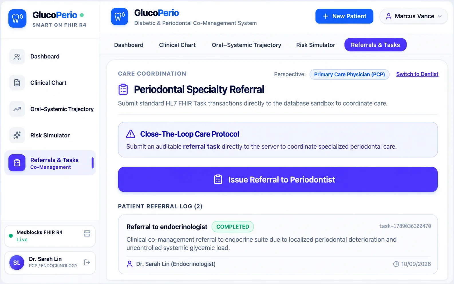Screenshot of Diabetes and Periodontal Co-Management App