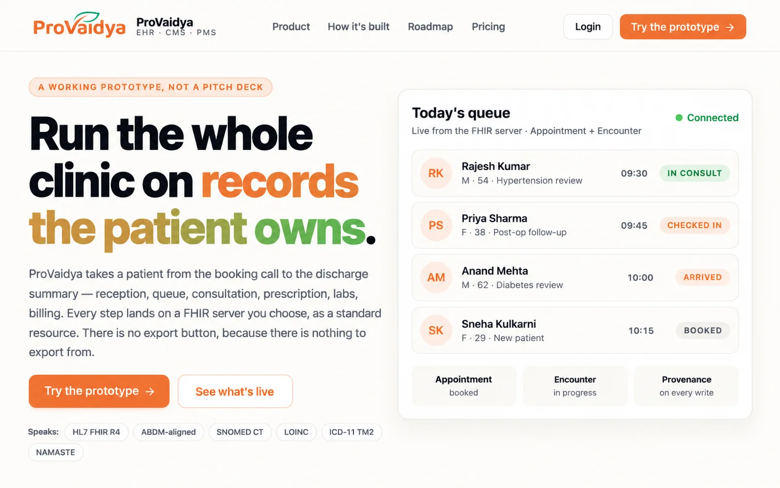 Screenshot of FHIR-Based Clinic EHR and Medication Adherence System