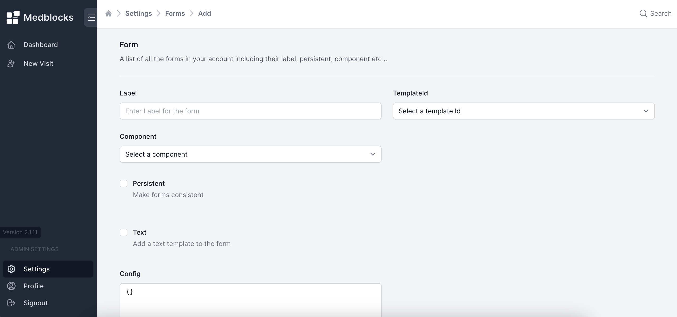 Adding forms to dashboard