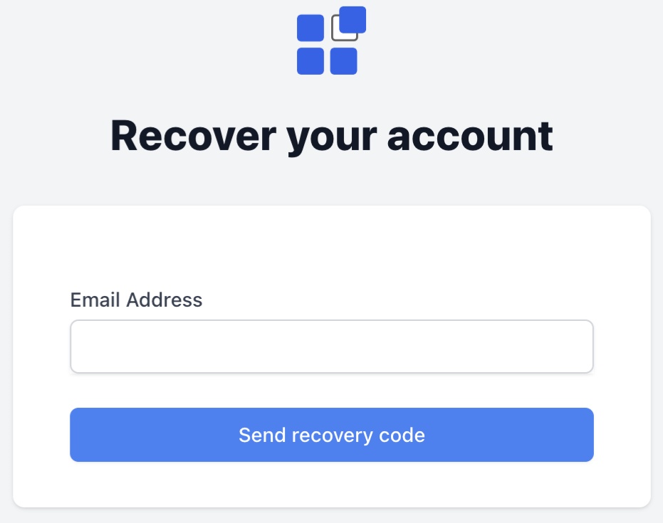 Send recovery code