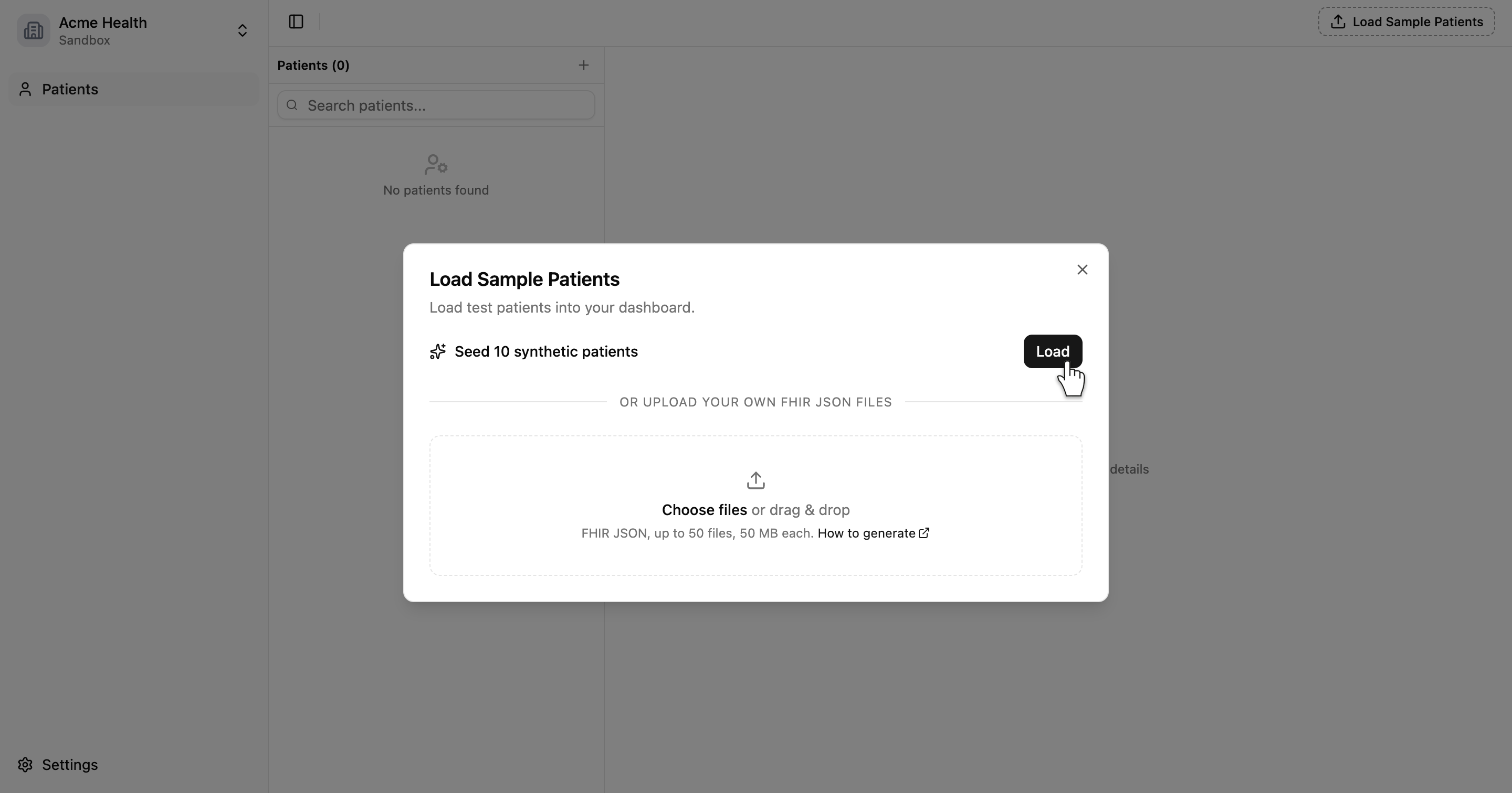 Import synthetic data